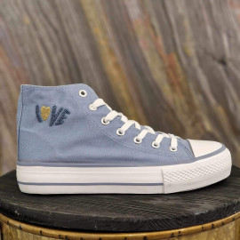 Basket montante bleu jean
