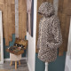 Parka léopard doublée fourrure