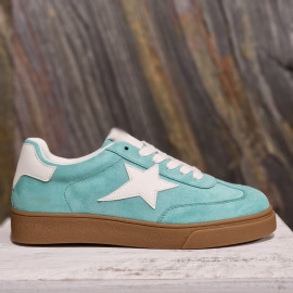 Basket basse turquoise
