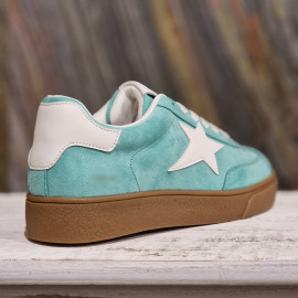 Basket basse turquoise