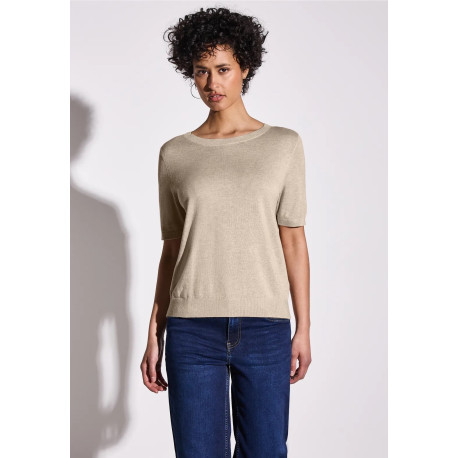 Pull beige manche courte STREET ONE