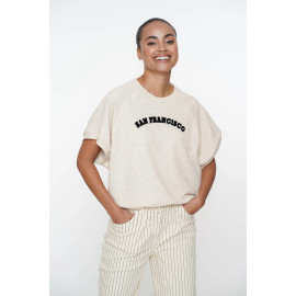 Sweat beige manche courte GEISHA
