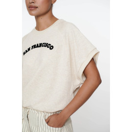 Sweat beige manche courte GEISHA