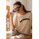 Sweat beige manche courte GEISHA
