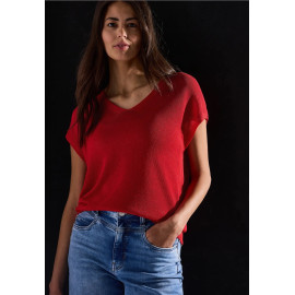 Pull rouge manche courte STREET ONE