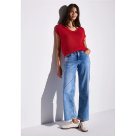 Pull rouge manche courte STREET ONE