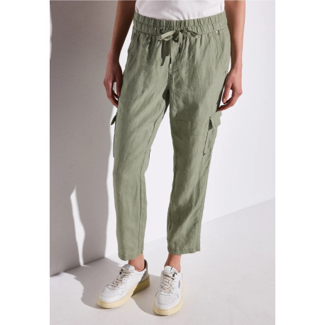 Pantalon cargo vert STREET ONE