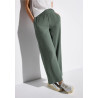 Pantalon wide leg vert STREET ONE