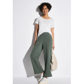 Pantalon wide leg vert STREET ONE