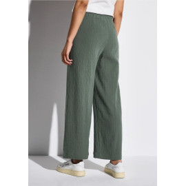 Pantalon wide leg vert STREET ONE