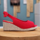 Sandale compensée rouge