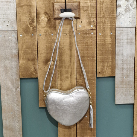 Sac à main Coeur argent
