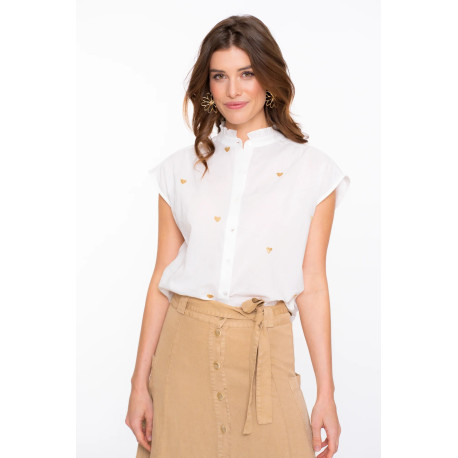 Chemise blanche coeur GEISHA