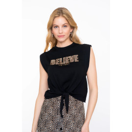 T-shirt noir "Believe" GEISHA
