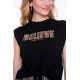 T-shirt noir "Believe" GEISHA