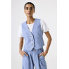 Gilet boléro bleu GARCIA