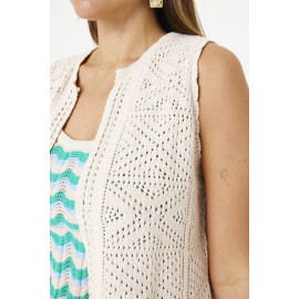 Cardigan ajouré beige GARCIA