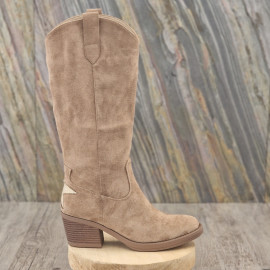 Botte nubuck taupe