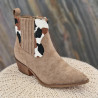 Boots taupe imprimé vache
