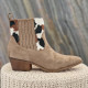 Boots taupe imprimé vache