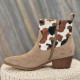 Boots taupe imprimé vache
