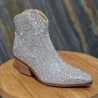 Boots argenté à strass