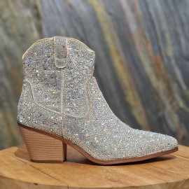 Boots argenté à strass