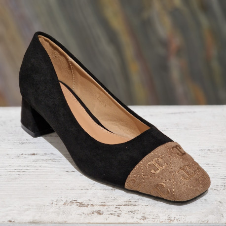 Escarpin bi couleur noir
