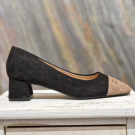 Escarpin bi couleur noir