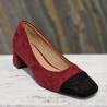 Escarpin bi couleur bordeaux