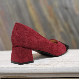 Escarpin bi couleur bordeaux