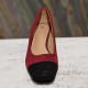 Escarpin bi couleur bordeaux