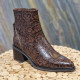 Boots imprimé python marron
