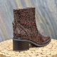 Boots imprimé python marron