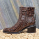 Boots imprimé python marron
