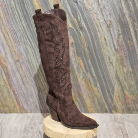 Santiag nubuck marron