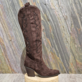 Santiag nubuck marron