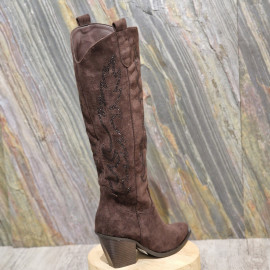 Santiag nubuck marron