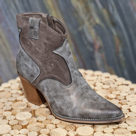 Bottine santiag marron glacé