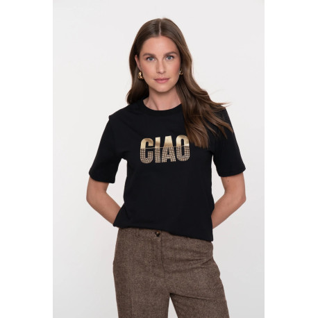 T-shirt noir "Ciao" GEISHA
