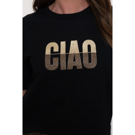T-shirt noir "Ciao" GEISHA