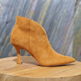 Bottine orange &agrave; talon