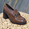 Mocassin à talon marron