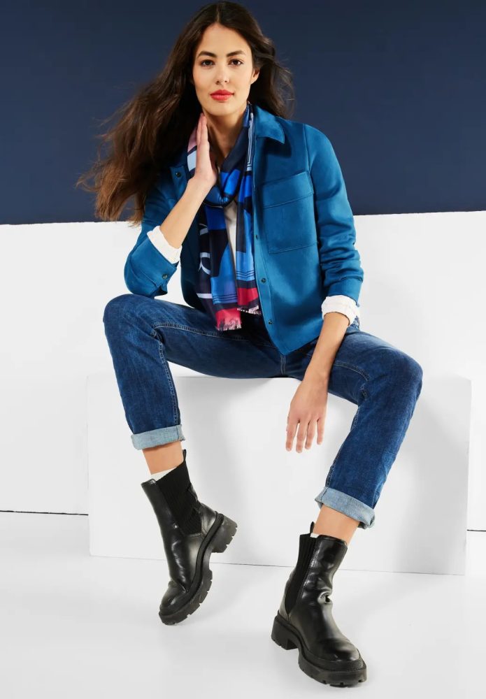 Veste STREET ONE bleue en suédine