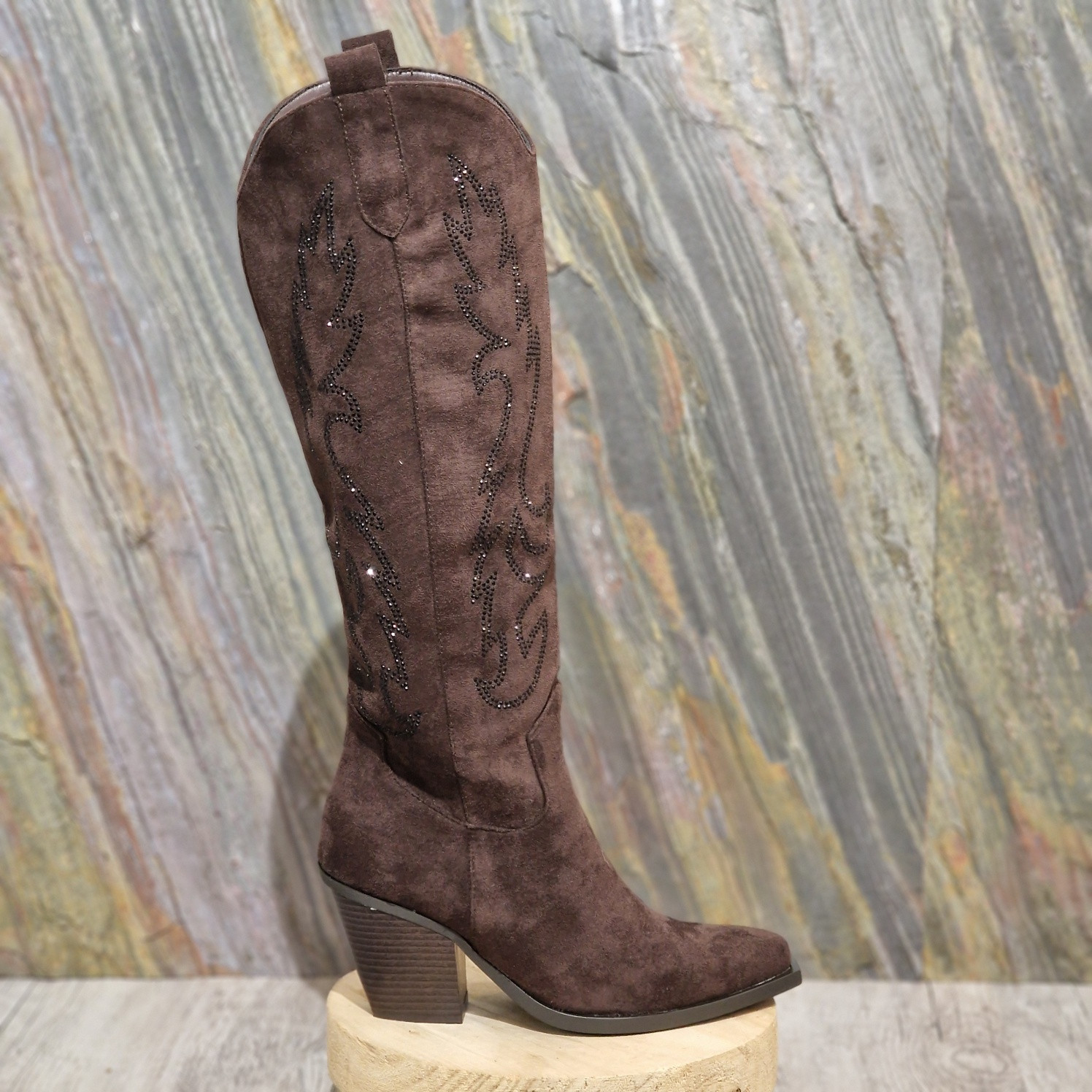 Santiag nubuck marron