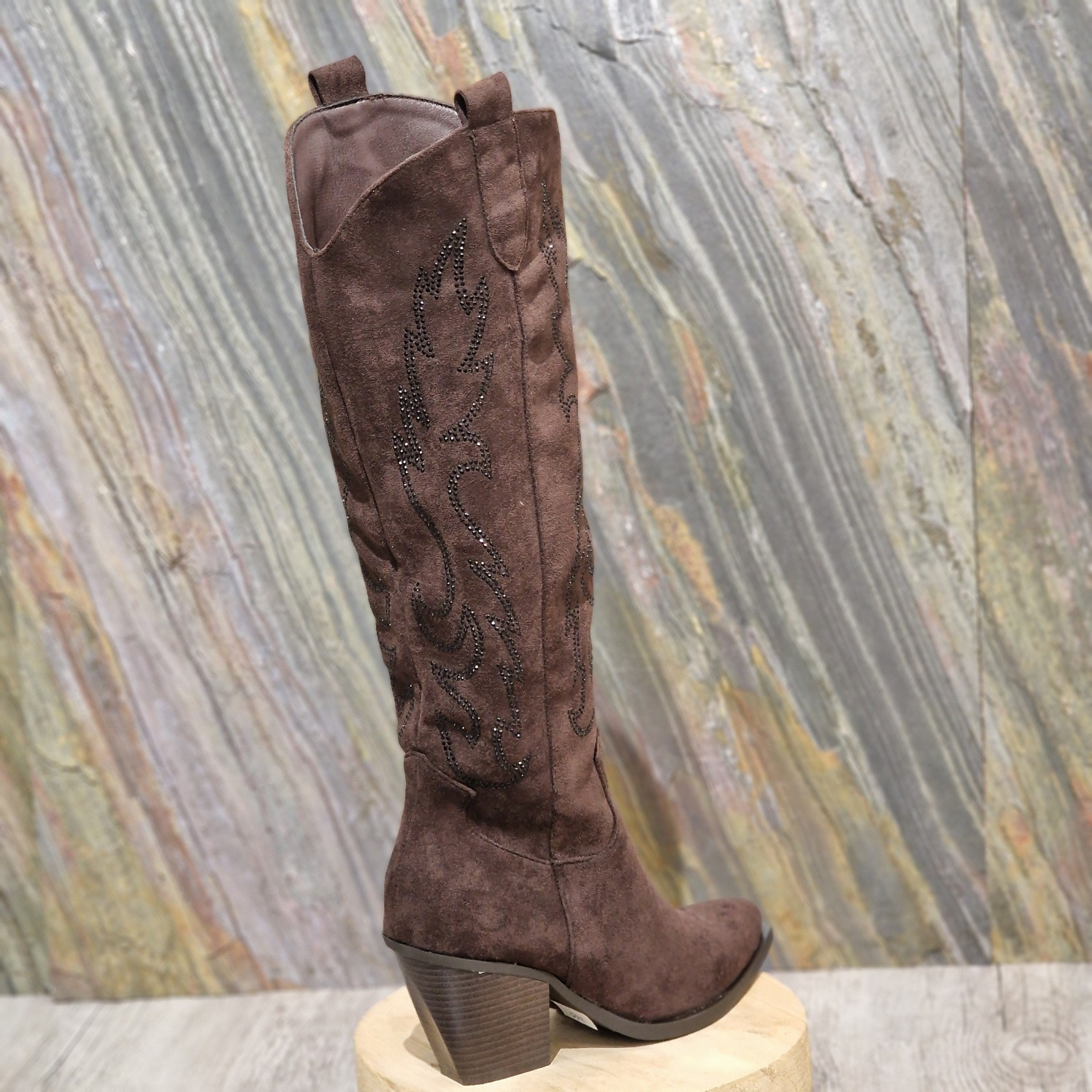 Santiag nubuck marron