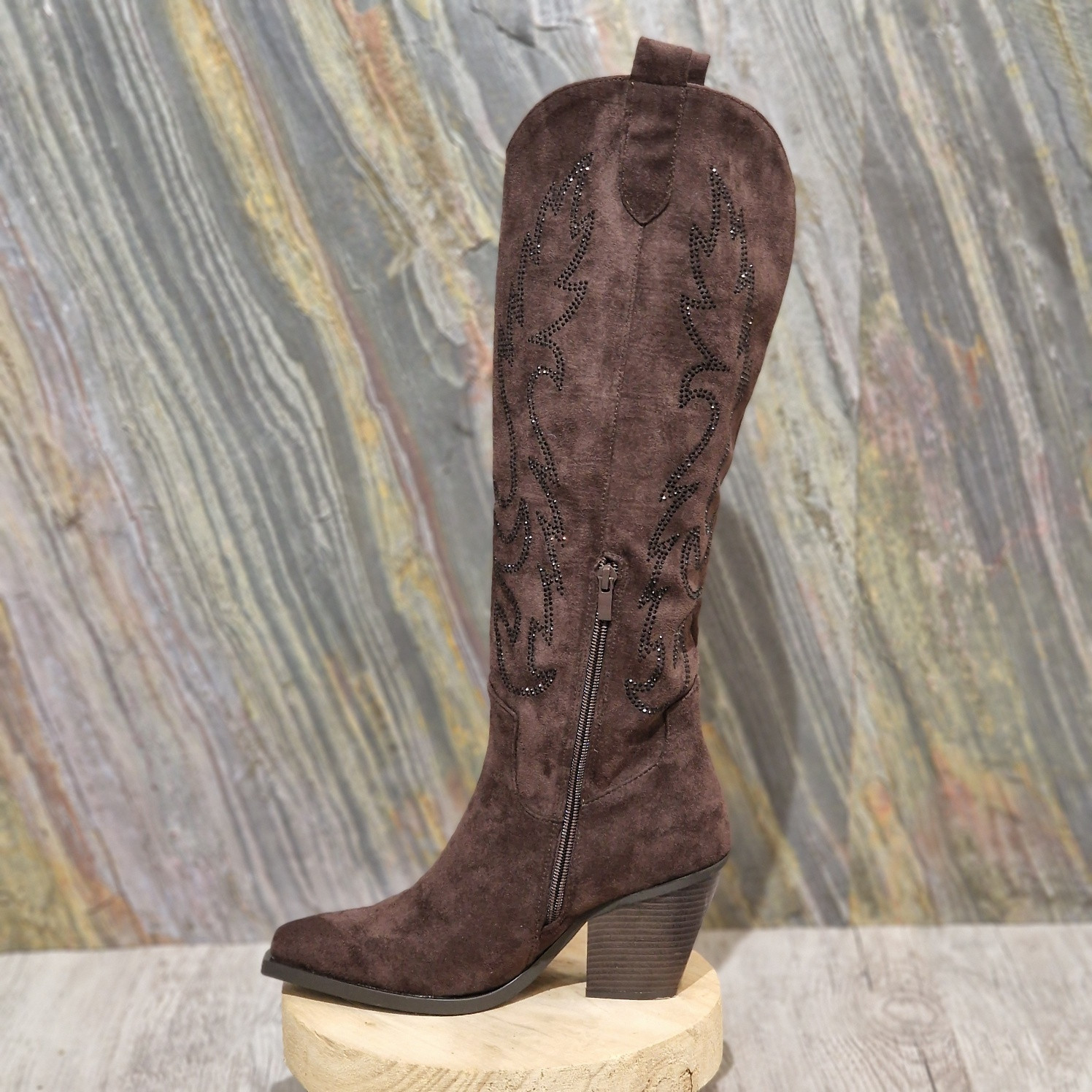 Santiag nubuck marron