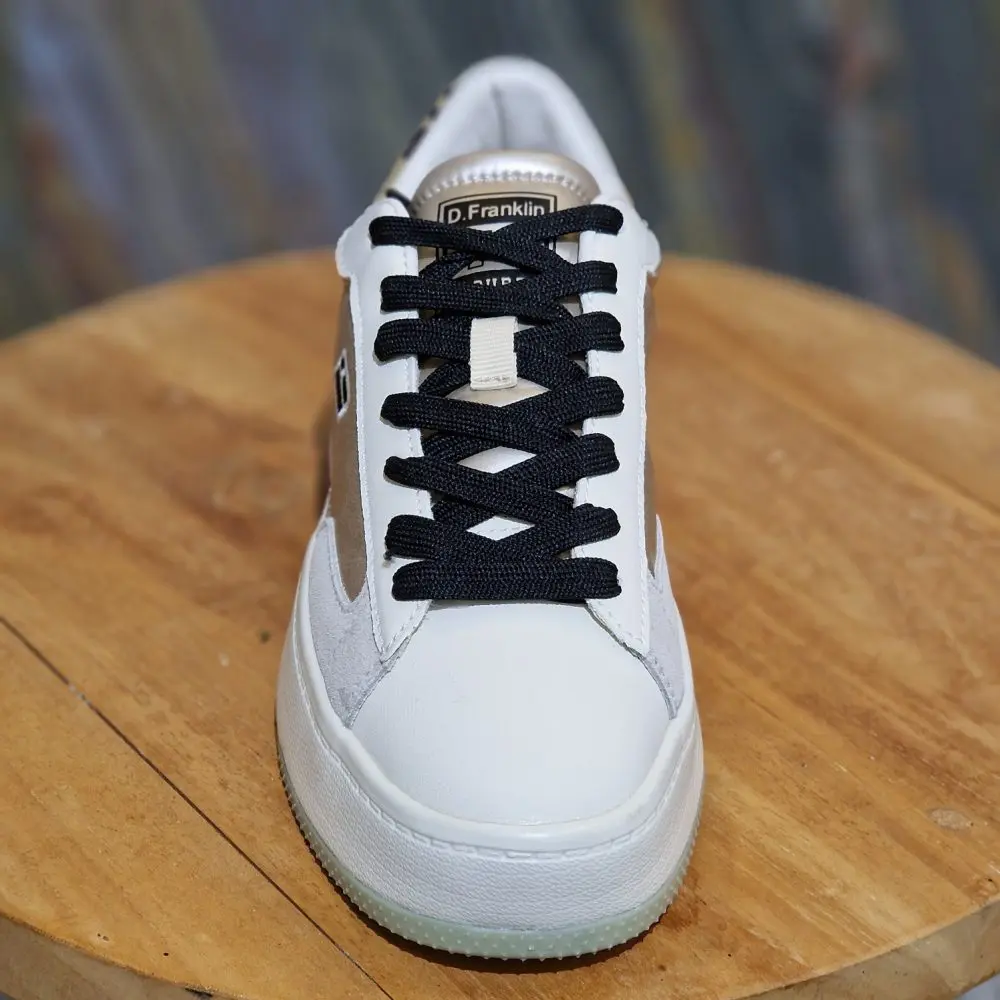 D.Franklin Active Flag Patch Baskets Homme - Mode Décontractée Blanc Navy Taille 41