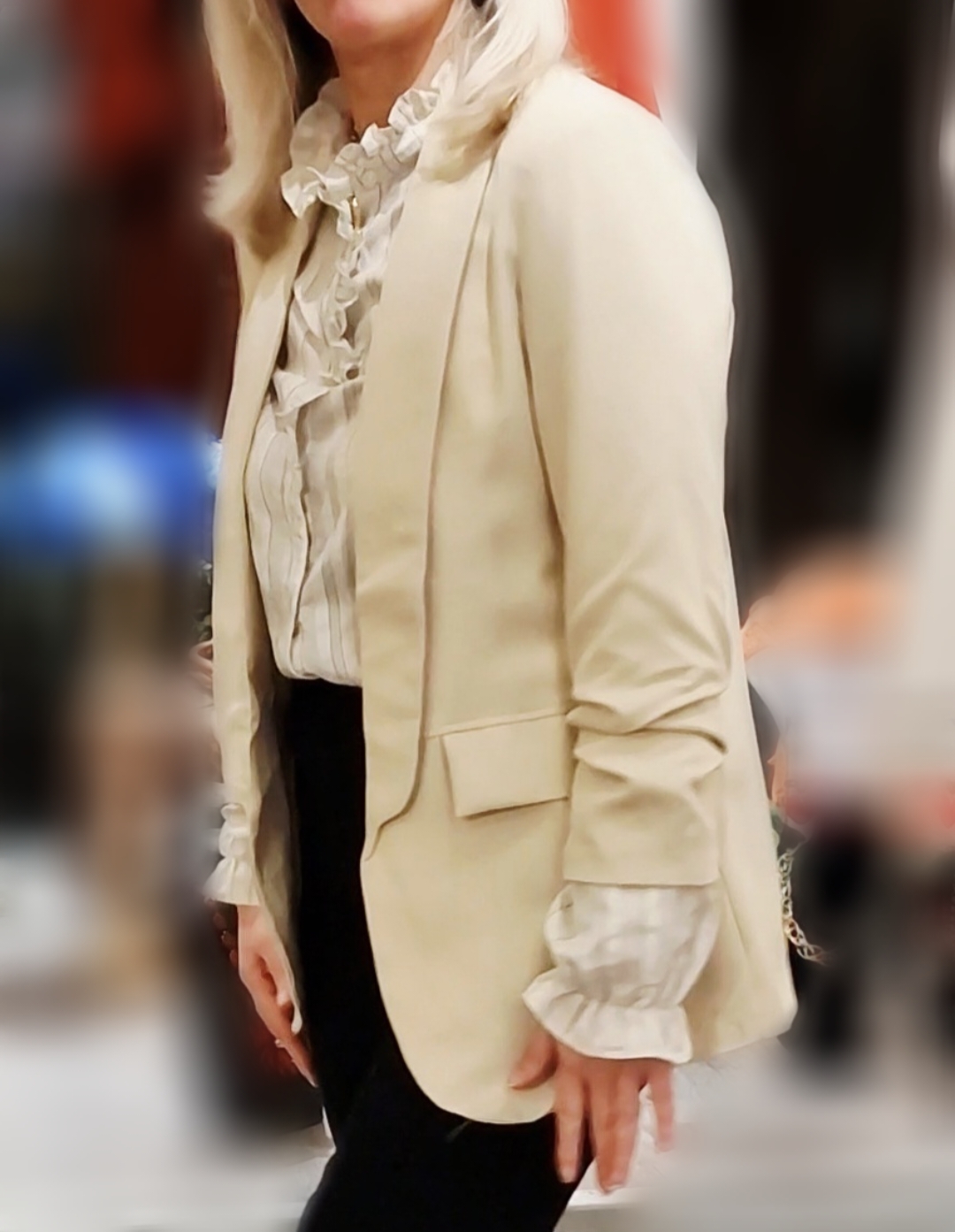 Veste beige Tête de Mort strass