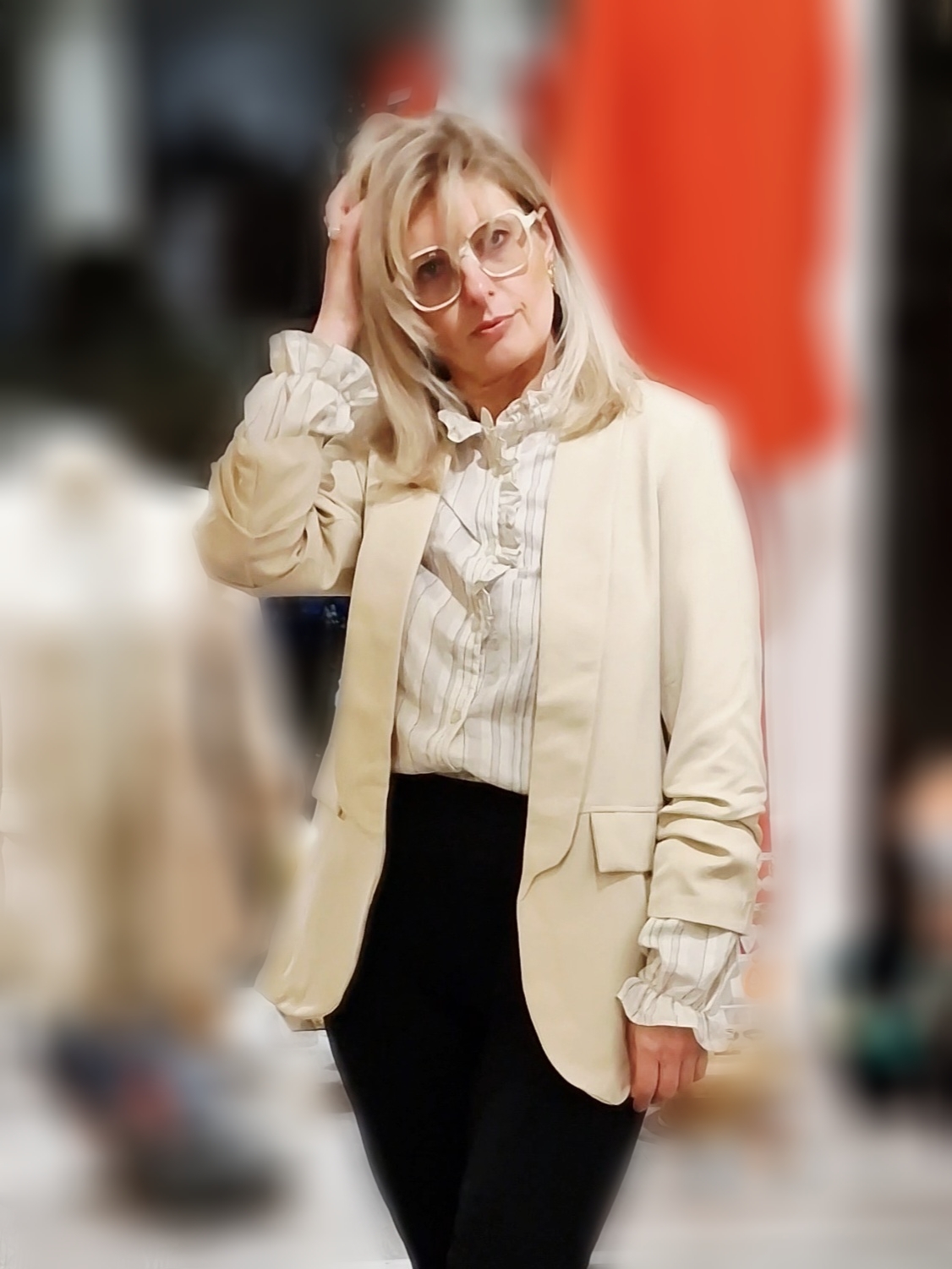 Veste beige Tête de Mort strass